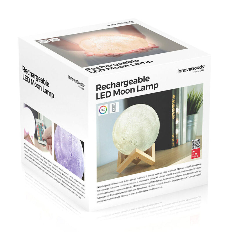 Genopladelige LED-Lampe Måne InnovaGoods Moondy Hvid 1,5 W 3,7 V (1 enheder) (Refurbished B)
