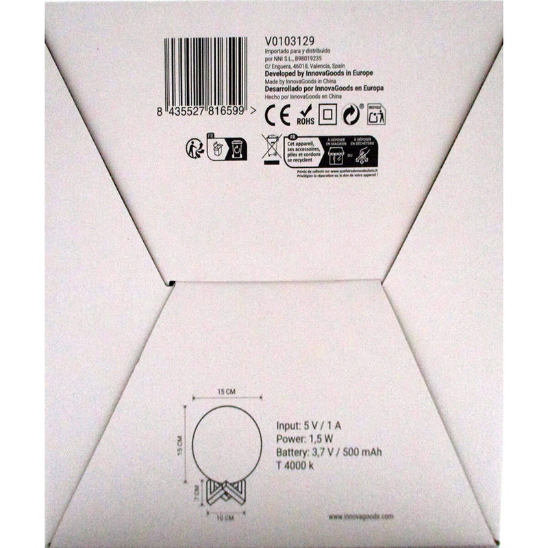 Genopladelige LED-Lampe Måne InnovaGoods Moondy Hvid 1,5 W 3,7 V (1 enheder) (Refurbished B)