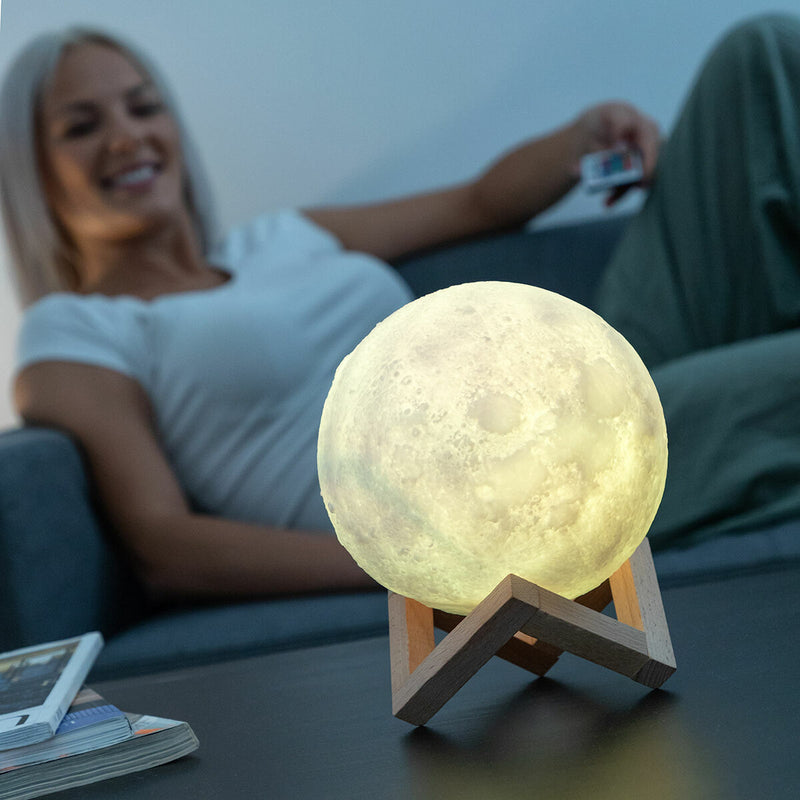 Genopladelige LED-Lampe Måne InnovaGoods Moondy Hvid 1,5 W 3,7 V (1 enheder) (Refurbished B)