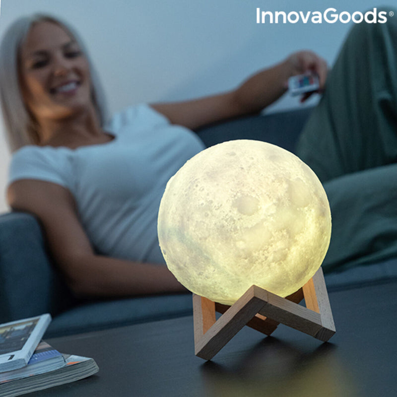 Genopladelige LED-Lampe Måne InnovaGoods Moondy Hvid 1,5 W 3,7 V (1 enheder) (Refurbished B)