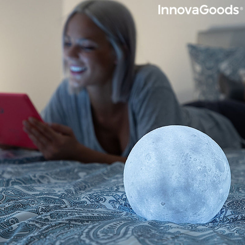 Genopladelige LED-Lampe Måne InnovaGoods Moondy Hvid 1,5 W 3,7 V (1 enheder) (Refurbished B)