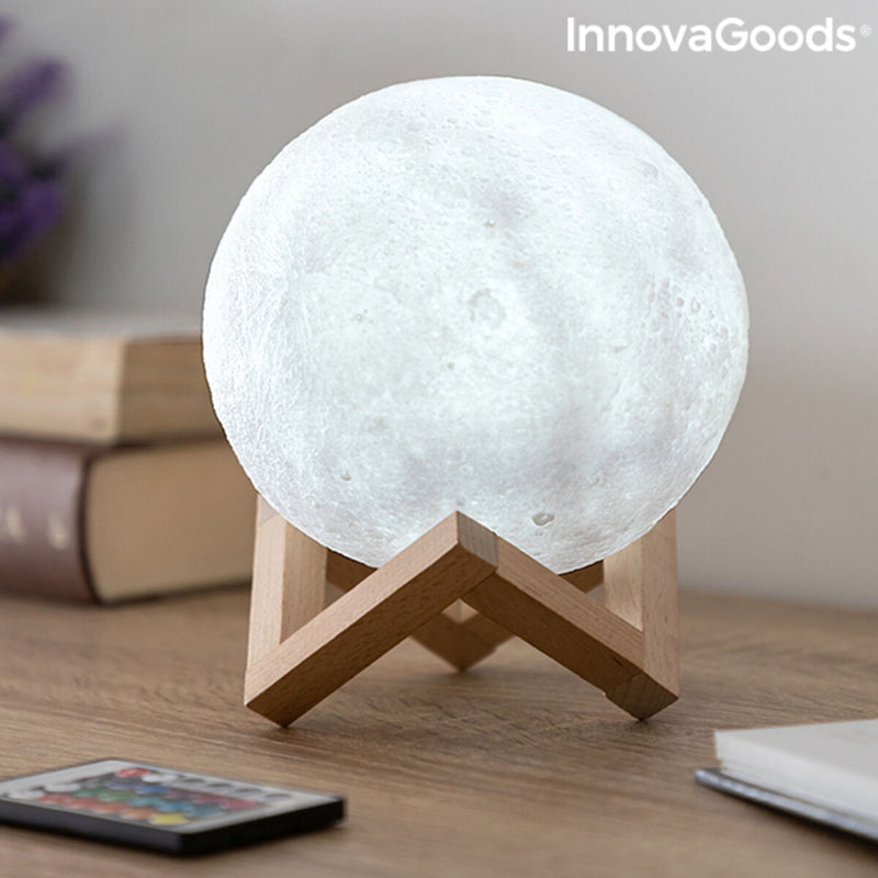 Genopladelige LED-Lampe Måne InnovaGoods Moondy Hvid 1,5 W 3,7 V (1 enheder) (Refurbished B)