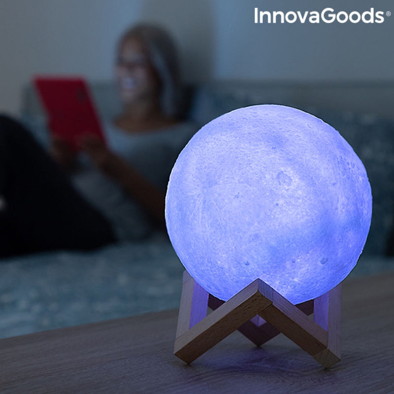 Genopladelige LED-Lampe Måne InnovaGoods Moondy Hvid 1,5 W 3,7 V (1 enheder) (Refurbished B)