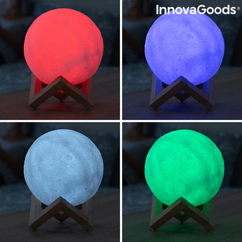 Genopladelige LED-Lampe Måne InnovaGoods Moondy Hvid 1,5 W 3,7 V (1 enheder) (Refurbished B)