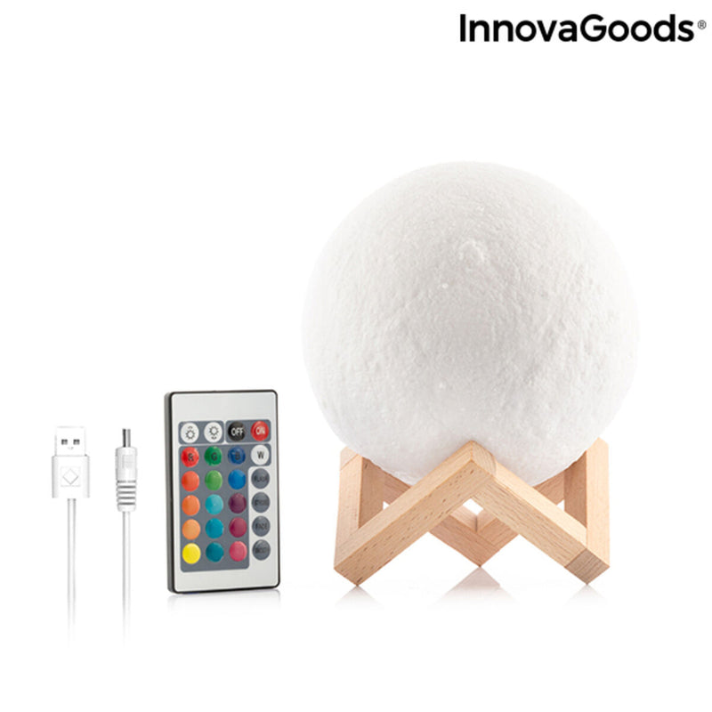 Genopladelige LED-Lampe Måne InnovaGoods Moondy Hvid 1,5 W 3,7 V (1 enheder) (Refurbished B)