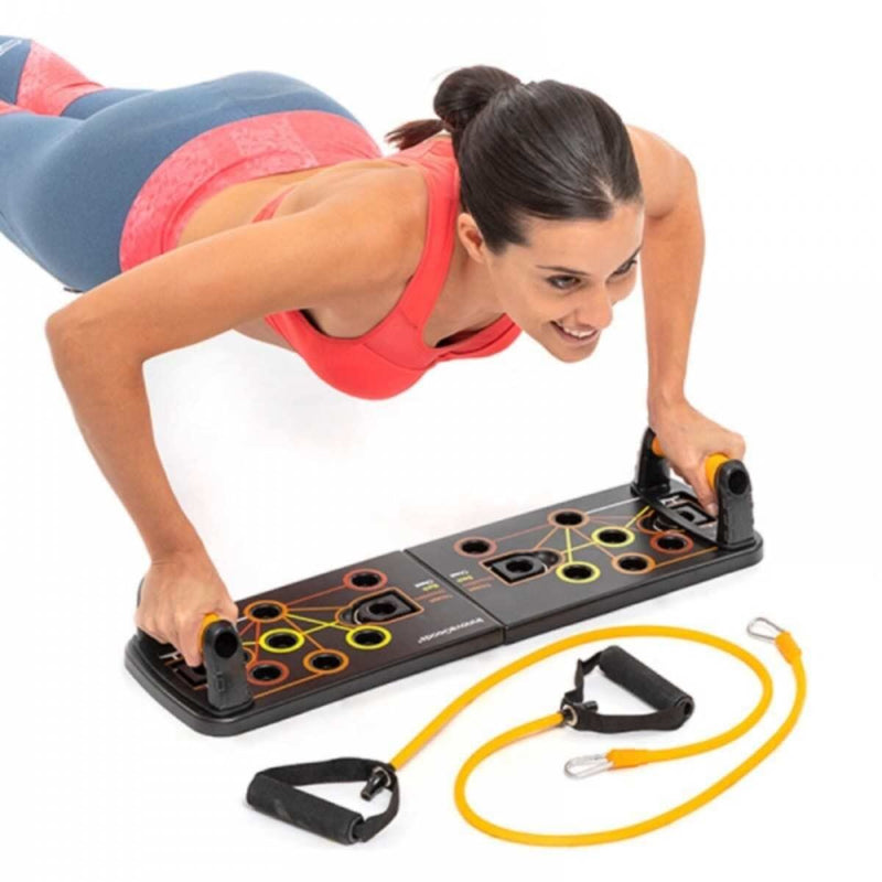 Push-Up Push-Up Bræt med modstandsbånd og øvelsesvejledning Pulsher InnovaGoods Pulsher (Refurbished B)