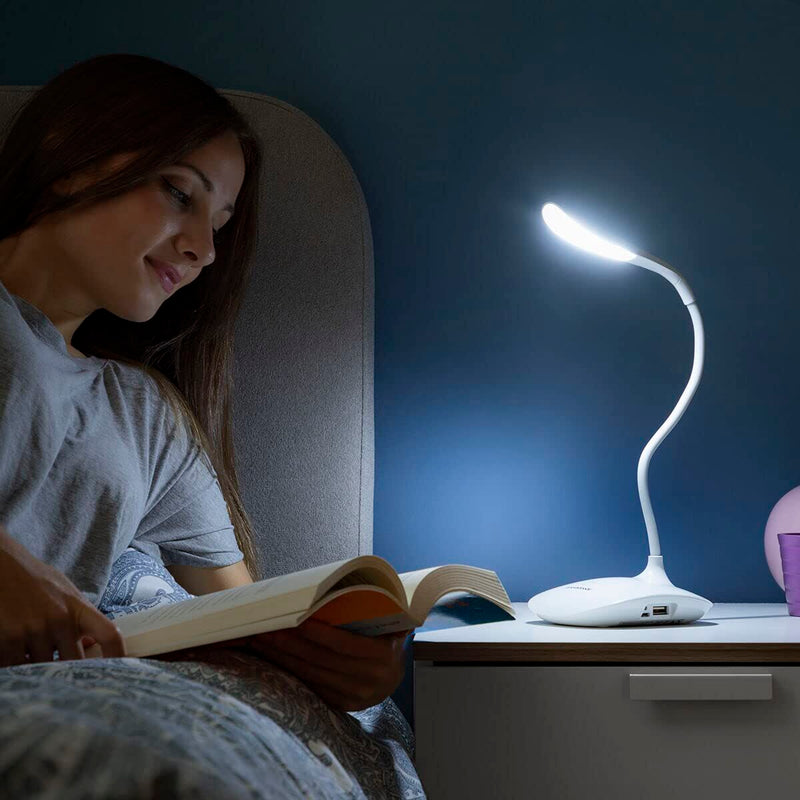 Genopladelig touch følsom LED-bordlampe InnovaGoods Lum2Go Hvid 3,7 V (Refurbished B)