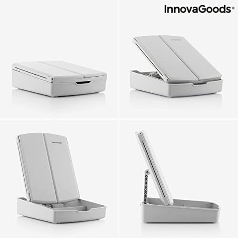 3-i-1 sammenklappeligt LED-spejl med makeup-organiser InnovaGoods Hvid (Refurbished B)