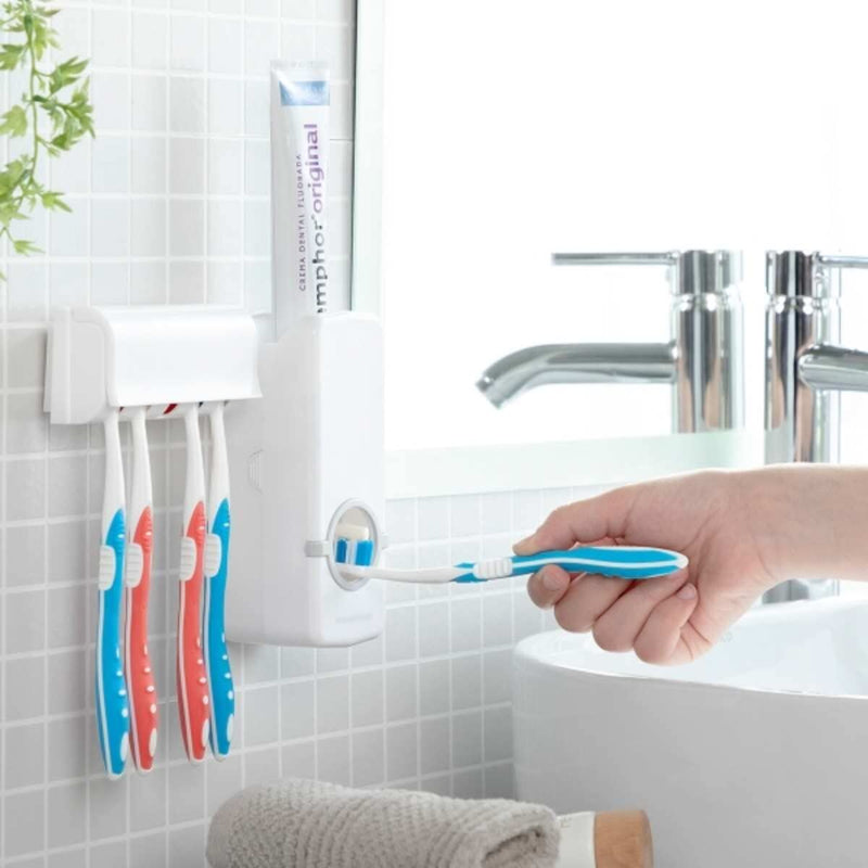 Tandpastadispenser med Tandbørsteholder InnovaGoods Hvid Plastik (2 enheder) (Refurbished C)