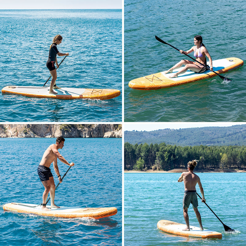 2 i 1 Oppusteligt Paddle Surf Board med sæde og tilbehør InnovaGoods Orange 10'5" 320 cm (Refurbished B)