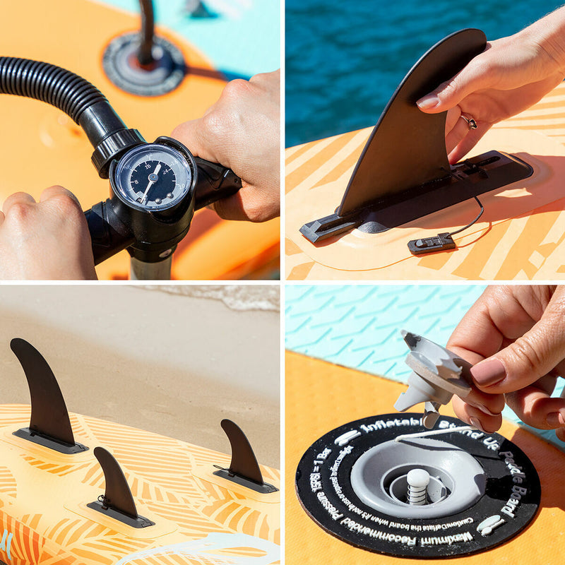 2 i 1 Oppusteligt Paddle Surf Board med sæde og tilbehør InnovaGoods Orange 10'5" 320 cm (Refurbished B)
