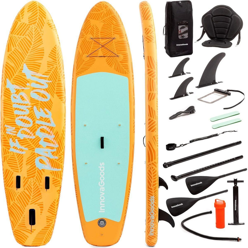 2 i 1 Oppusteligt Paddle Surf Board med sæde og tilbehør InnovaGoods Orange 10'5" 320 cm (Refurbished B)