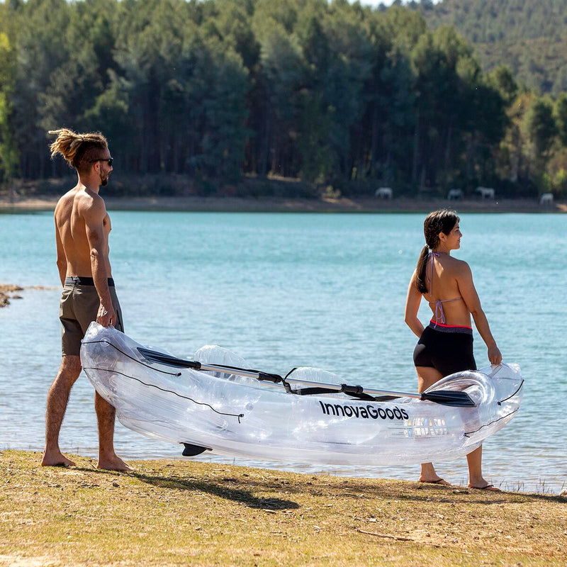 Oppustelig gennemsigtig kajak med tilbehør InnovaGoods 2 steder 312 cm (Refurbished B)
