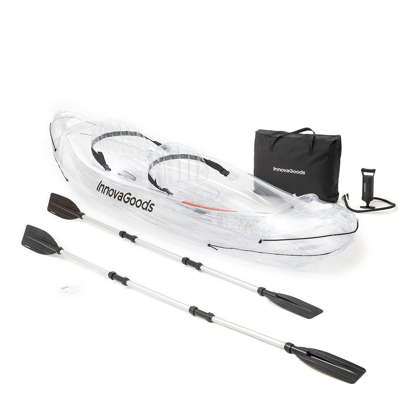Oppustelig gennemsigtig kajak med tilbehør InnovaGoods 2 steder 312 cm (Refurbished B)