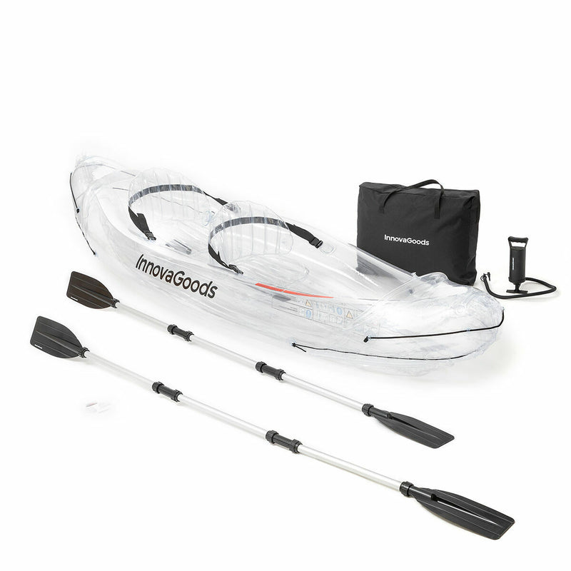 Oppustelig gennemsigtig kajak med tilbehør InnovaGoods 2 steder 312 cm (Refurbished B)