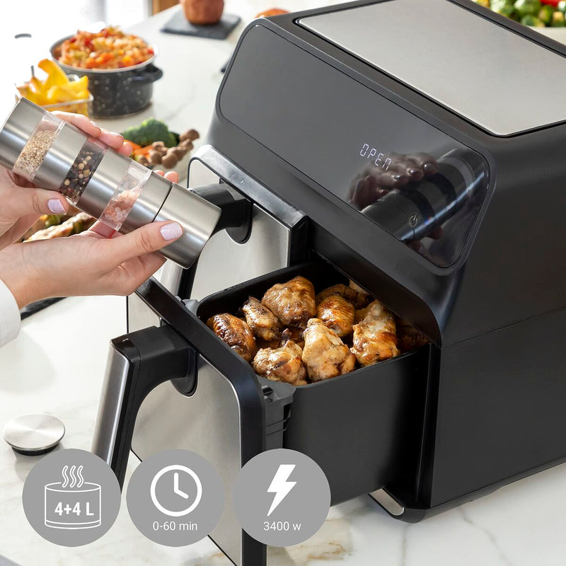 Varmluftsfrituregryde InnovaGoods   Sort 3400 W 8 L (Refurbished B)
