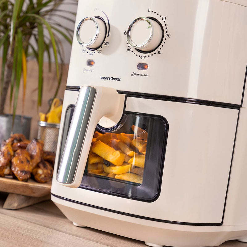 Varmluftsfrituregryde InnovaGoods   Flødefarvet 6,5 L 1700 W Rustfrit stål (Refurbished D)
