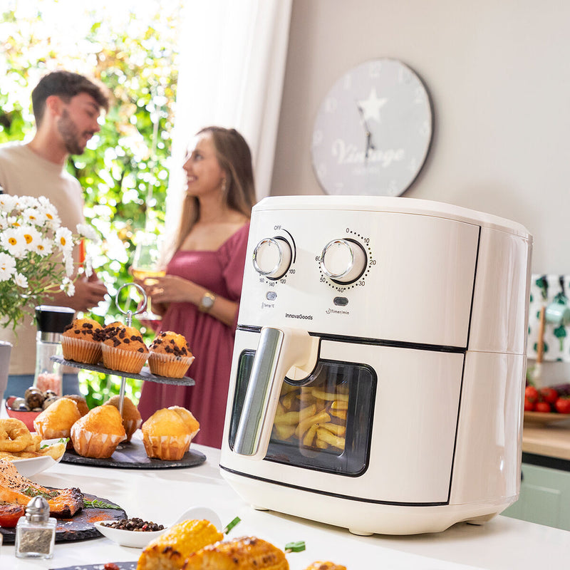 Varmluftsfrituregryde InnovaGoods   Flødefarvet 6,5 L 1700 W Rustfrit stål (Refurbished D)