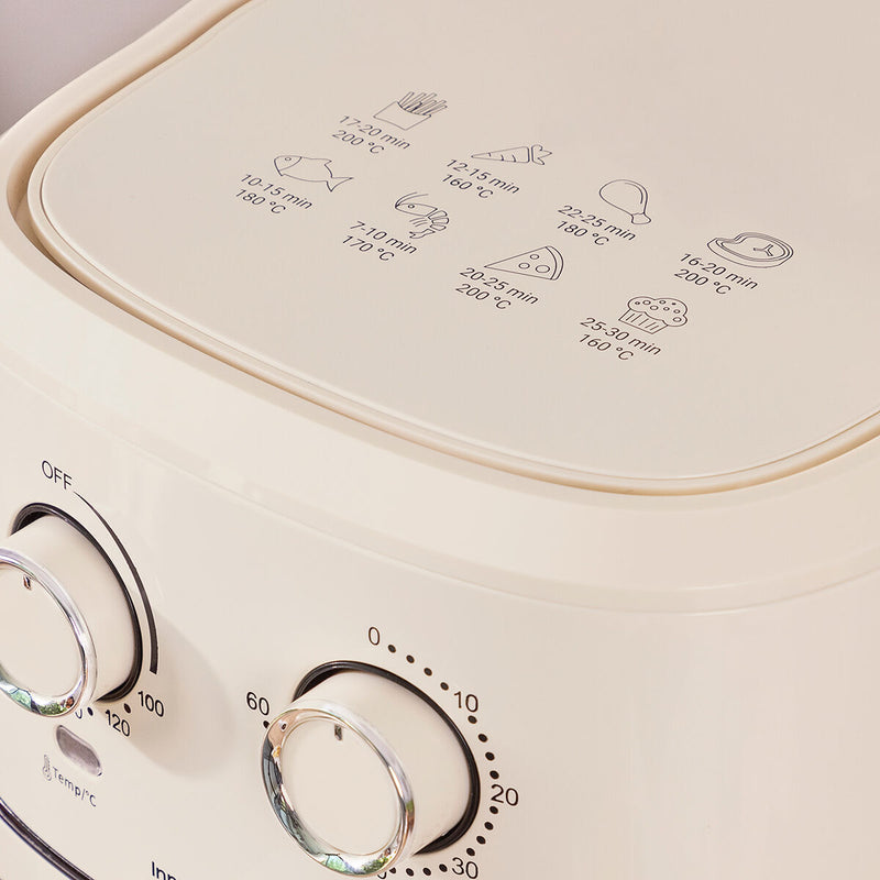 Varmluftsfrituregryde InnovaGoods   Flødefarvet 6,5 L 1700 W Rustfrit stål (Refurbished D)