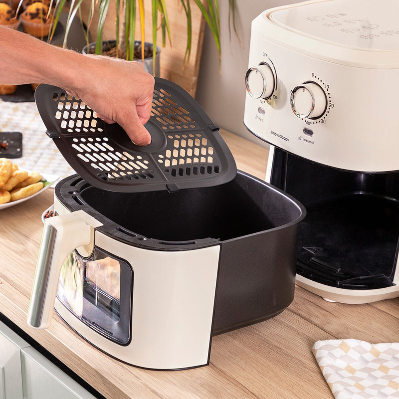 Varmluftsfrituregryde InnovaGoods   Flødefarvet 6,5 L 1700 W Rustfrit stål (Refurbished D)