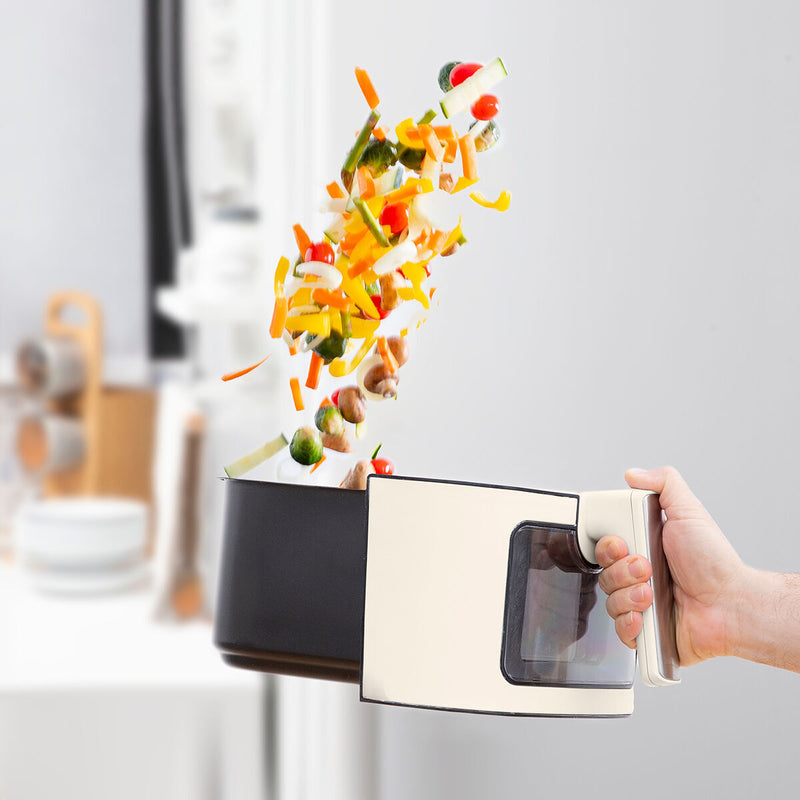 Varmluftsfrituregryde InnovaGoods   Flødefarvet 6,5 L 1700 W Rustfrit stål (Refurbished D)
