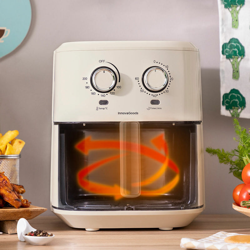 Varmluftsfrituregryde InnovaGoods   Flødefarvet 6,5 L 1700 W Rustfrit stål (Refurbished D)