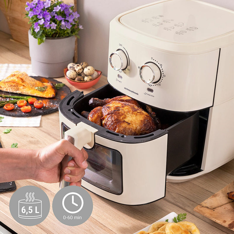 Varmluftsfrituregryde InnovaGoods   Flødefarvet 6,5 L 1700 W Rustfrit stål (Refurbished D)