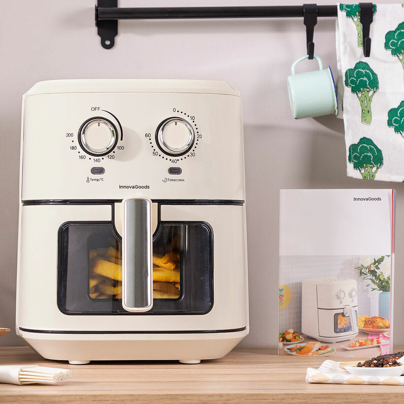 Varmluftsfrituregryde InnovaGoods   Flødefarvet 6,5 L 1700 W Rustfrit stål (Refurbished D)