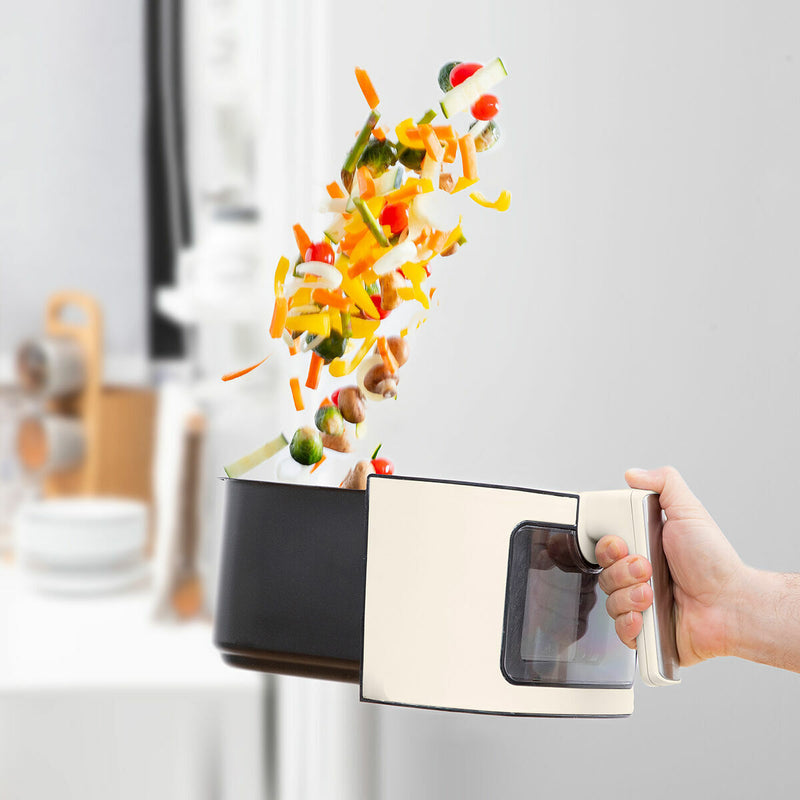 Varmluftsfrituregryde InnovaGoods   Flødefarvet 6,5 L 1700 W Rustfrit stål (Refurbished D)