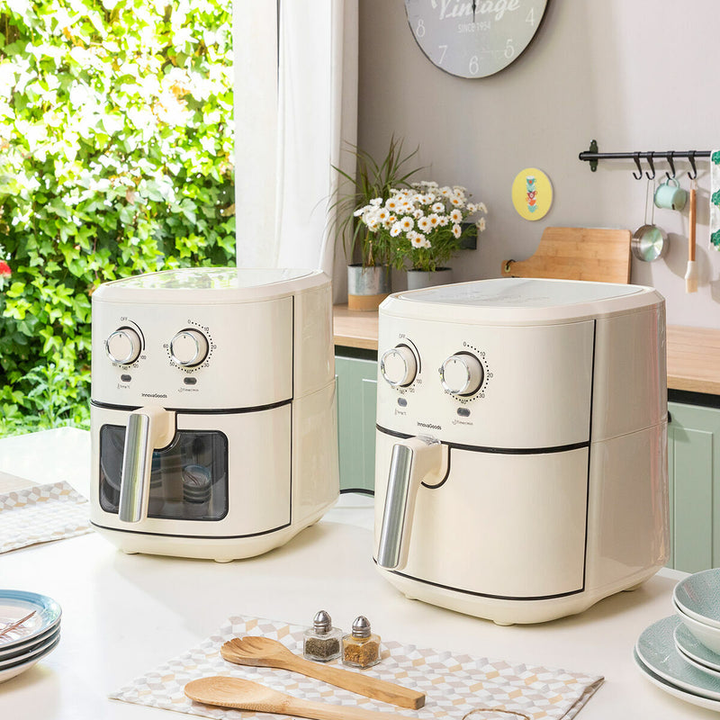 Varmluftsfrituregryde InnovaGoods   Flødefarvet 6,5 L 1700 W Rustfrit stål (Refurbished D)