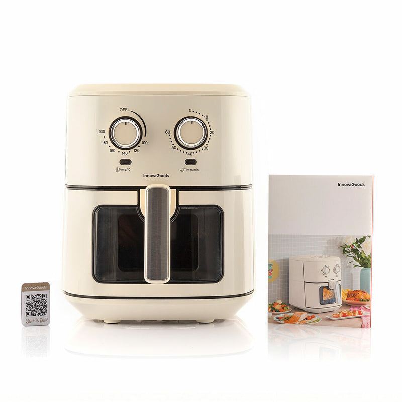 Varmluftsfrituregryde InnovaGoods   Flødefarvet 6,5 L 1700 W Rustfrit stål (Refurbished D)