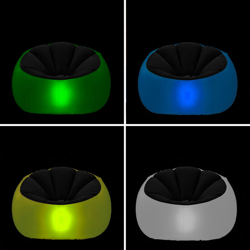 Oppustelig lænestol med flerfarvet LED og fjernbetjening Chight InnovaGoods