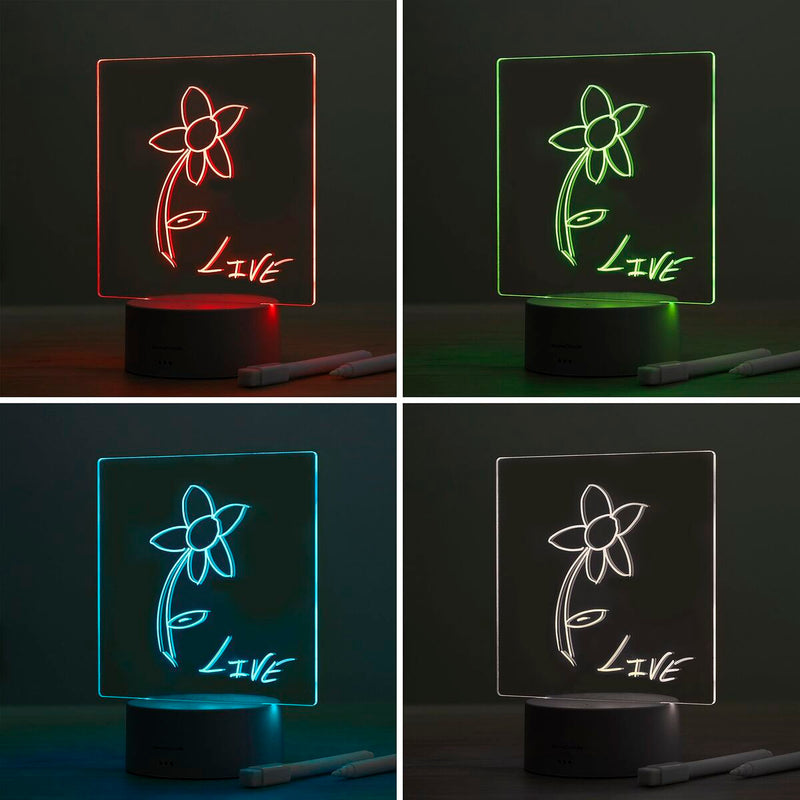 LED-tavle til noter og opslag InnovaGoods Grå Gennemsigtig (Refurbished B)