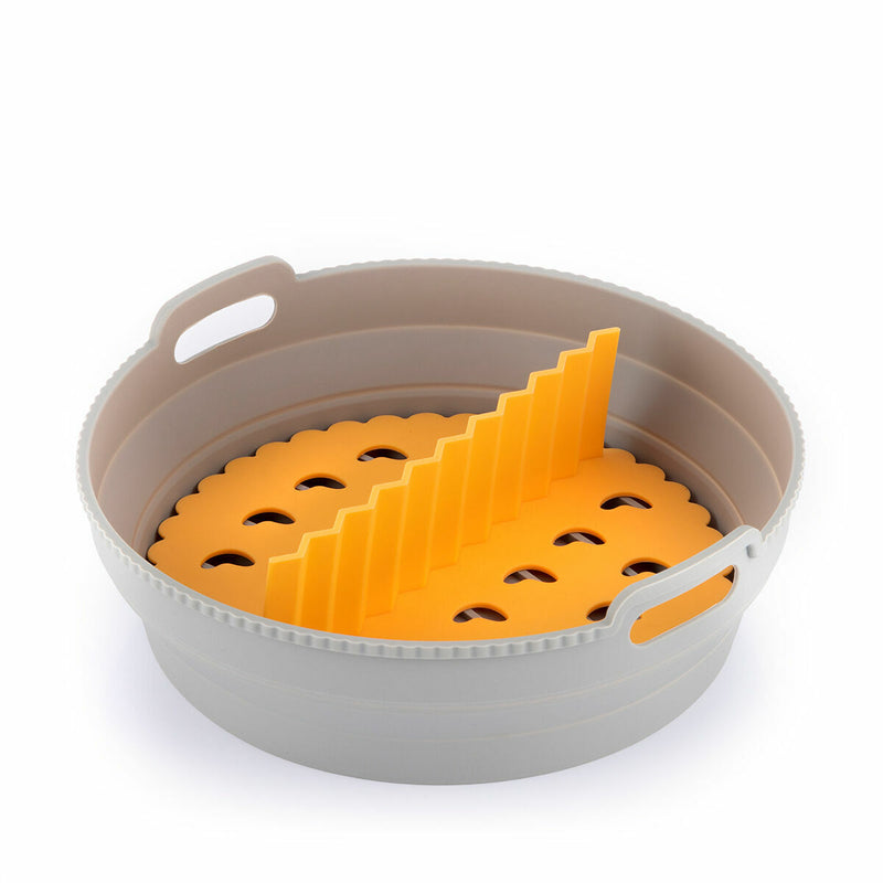 Pakke med sammenklappelige silikonenkurve med håndtag og skillevægge til luftfriture InnovaGoods (3 stk.)