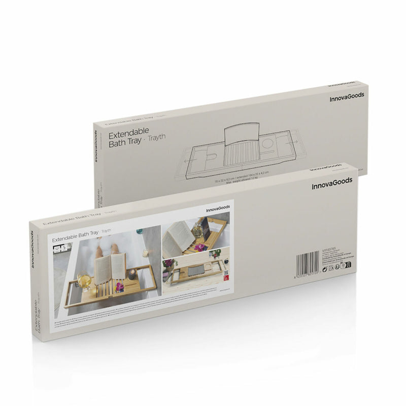 Udtrækkeligt bakke til badekar i bambus InnovaGoods (Refurbished B)