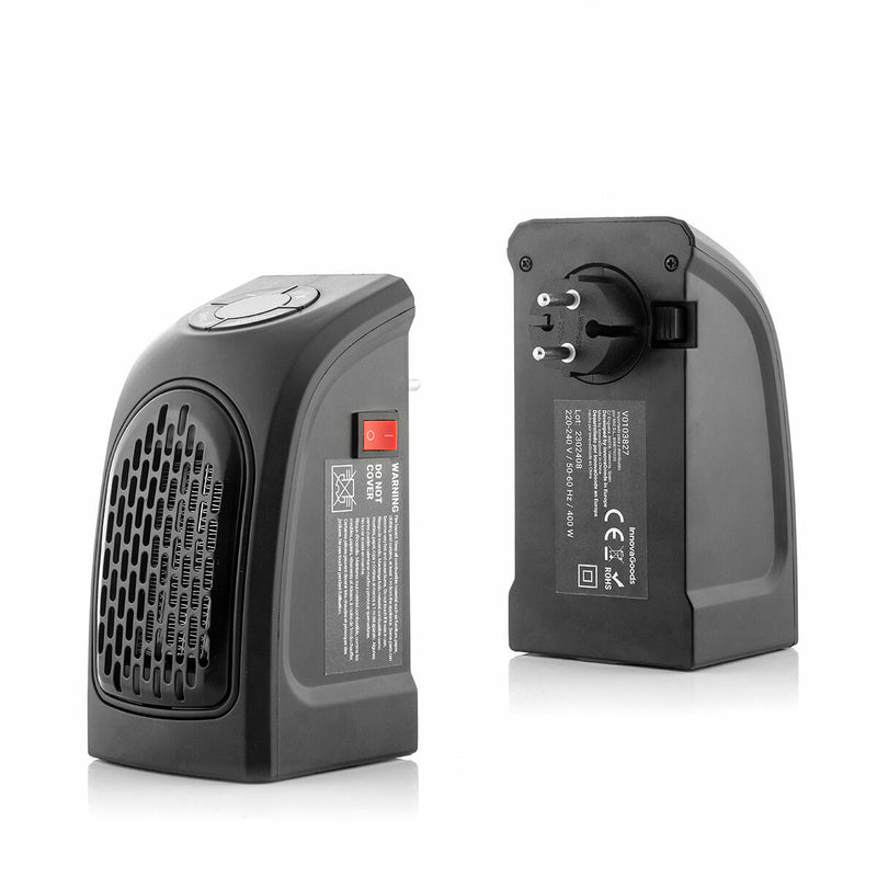 Bærbar minivarmer til stikkontakt InnovaGoods Sort 400 W (Refurbished A)
