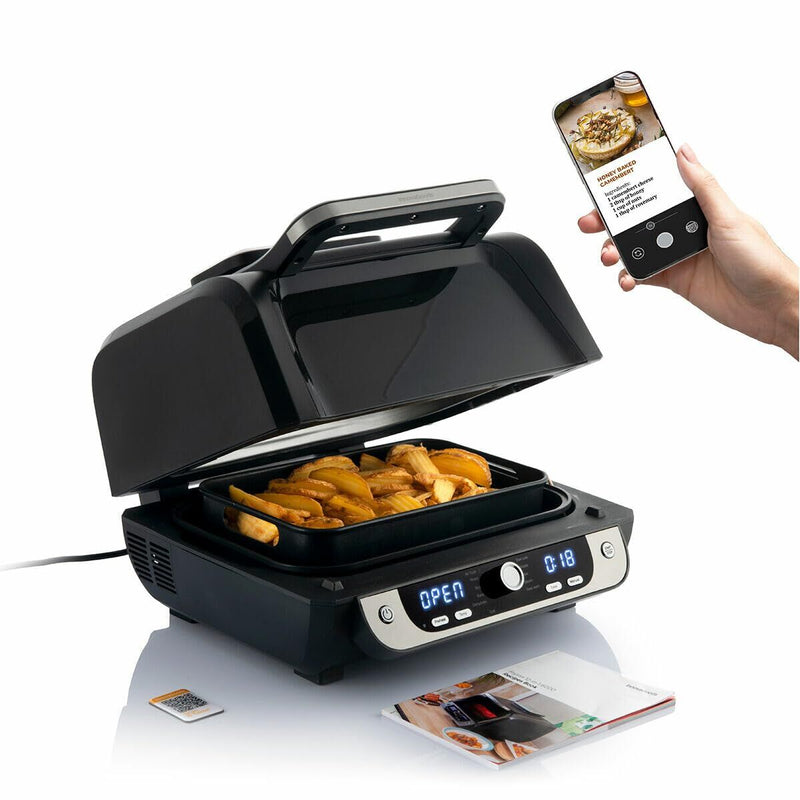 Varmluftsfrituregryde med grill, tilbehør og opskriftsbog InnovaGoods Stål 3400 W 6 L (Refurbished A)