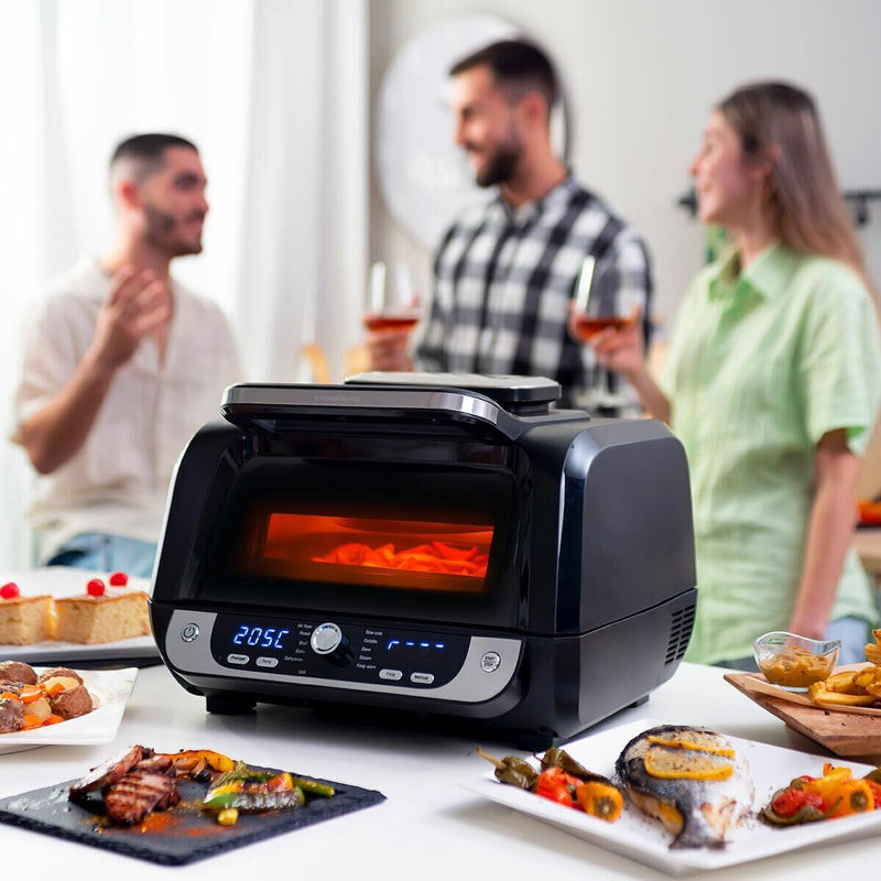 Varmluftsfrituregryde med grill, tilbehør og opskriftsbog InnovaGoods Stål 3400 W 6 L (Refurbished A)