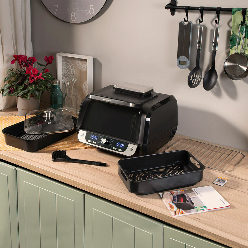 Varmluftsfrituregryde med grill, tilbehør og opskriftsbog InnovaGoods Stål 3400 W 6 L (Refurbished B)