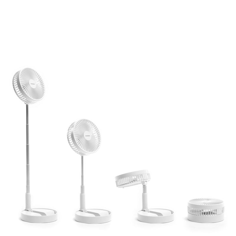 3-i-1 foldbar genopladelig ventilator InnovaGoods Hvid 7200 mAh Ø7,7'' (Refurbished C)