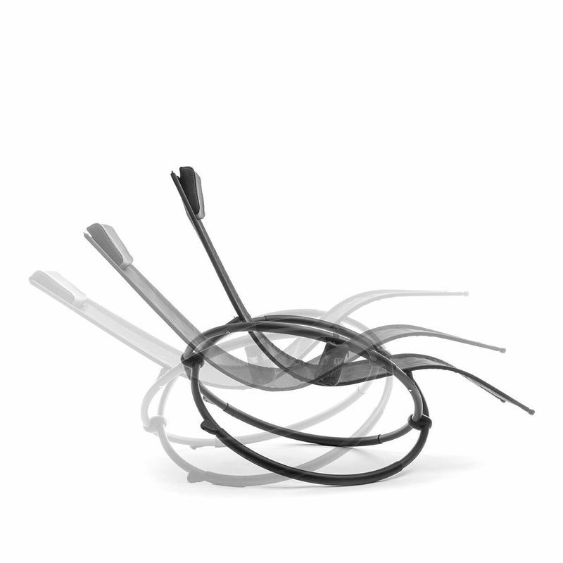 Sammenklappelig gyngende liggestol InnovaGoods ROCKING Sort (Refurbished B)