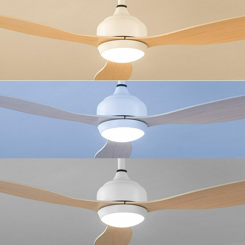 Loftsventilator med LED-lys og 3 ABS-vinger InnovaGoods 52" Ø132 cm Træ 36 W (Refurbished B)
