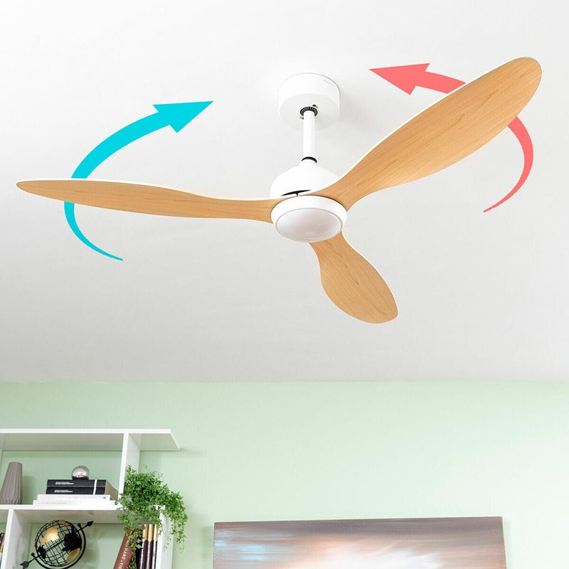 Loftsventilator med LED-lys og 3 ABS-vinger InnovaGoods 52" Ø132 cm Træ 36 W (Refurbished B)
