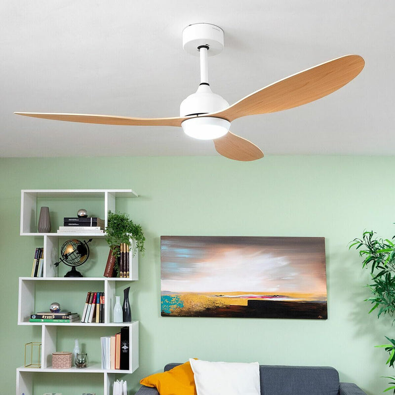 Loftsventilator med LED-lys og 3 ABS-vinger InnovaGoods 52" Ø132 cm Træ 36 W (Refurbished B)