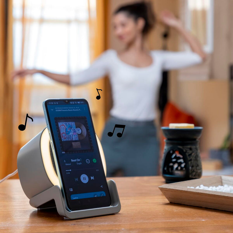 Trådløs oplader med højttaler og LED InnovaGoods 4 IN 1 SPEAKER 10 W (Refurbished B)