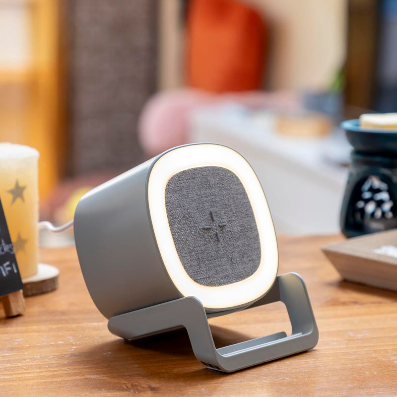Trådløs oplader med højttaler og LED InnovaGoods 4 IN 1 SPEAKER 10 W (Refurbished B)
