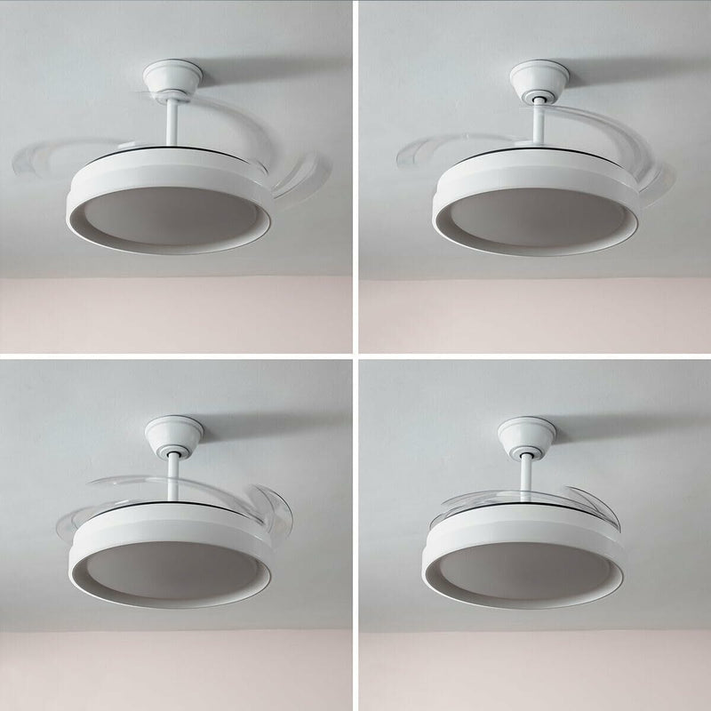Loftventilator med lys InnovaGoods, lydsvag, indtrækkelige blade, 6 hastigheder, 3 tilstande, fjernbetjening (Refurbished B)