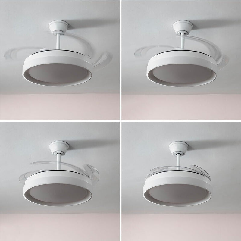 Loftsventilator med LED-lys og 4 foldbare vinger Silteez InnovaGoods Sølvfarvet 80 W Ø49-104 cm (Refurbished B)