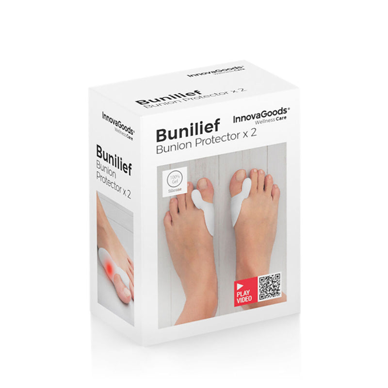 Pack Mellemfodspuder af gelé i silikone og Silikone Bunion Corrector Protector InnovaGoods