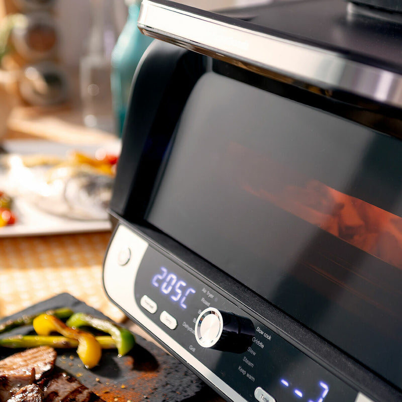 Pack Silikonekurve med børste til frituregryder og Varmluftsfrituregryde med grill, tilbehør og opskriftsbog InnovaGoods